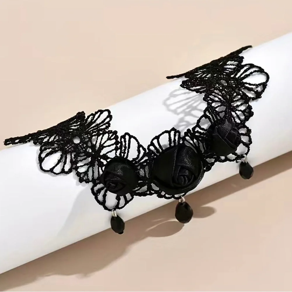 Gothic‎ Retro Style Black Flower Lace Anklet -Faux Fashion Jewelry